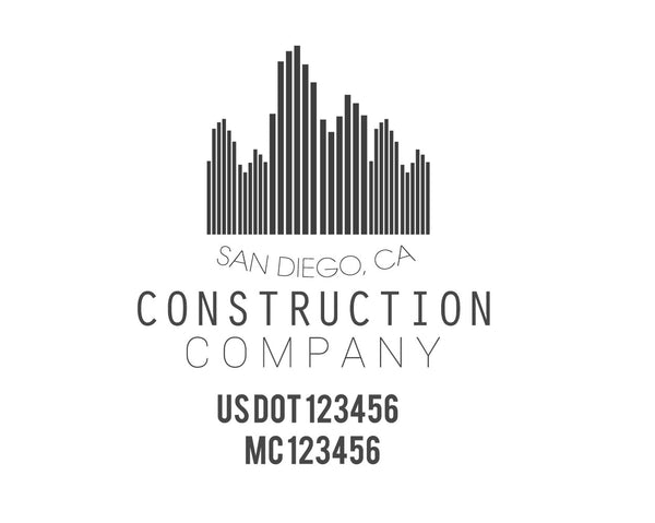 Construction company truck decal