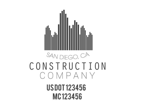 Construction company truck decal