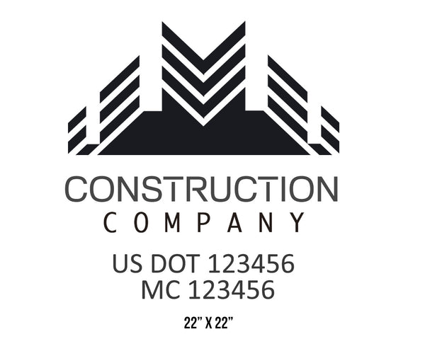 Construction company truck decal