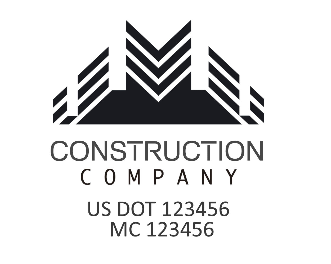 Construction company truck decal