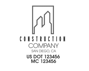 Construction company truck decal