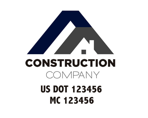 Construction company truck decal