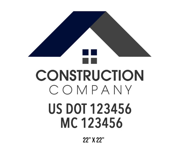 Construction company truck decal