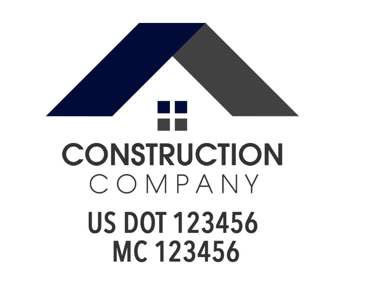 Construction company truck decal