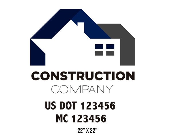 Construction company truck decal