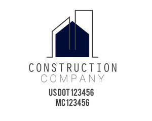 Construction company truck decal