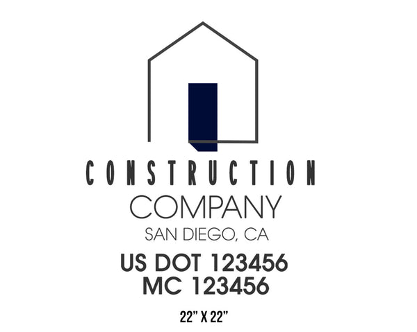 Construction company truck decal