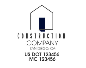 Construction company truck decal