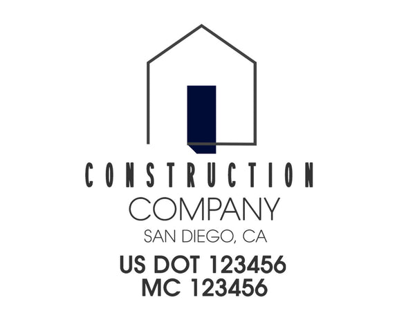 Construction company truck decal