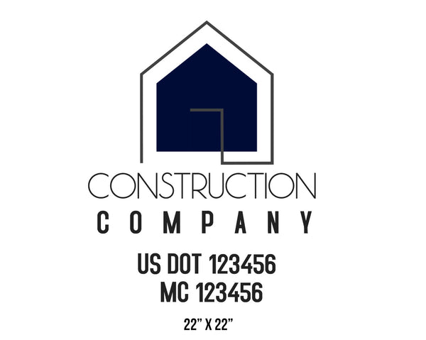 Construction company truck decal