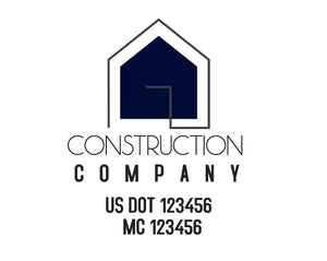 Construction company truck decal