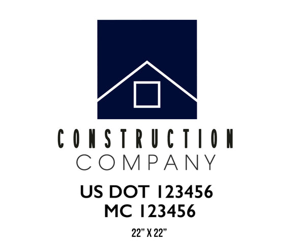 Construction company truck decal