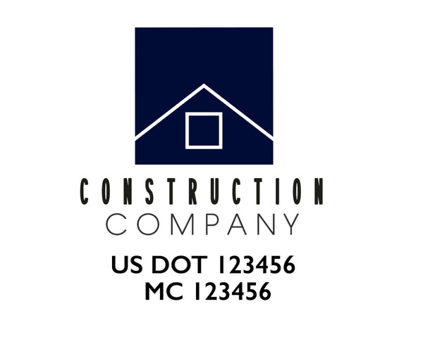 Construction company truck decal