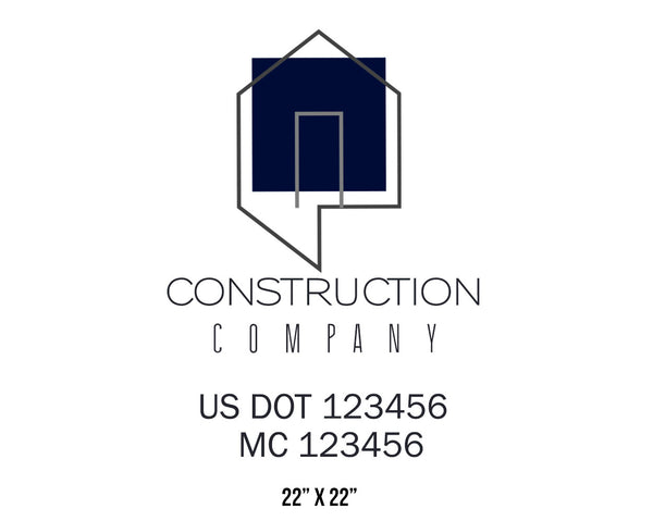 Construction company truck decal