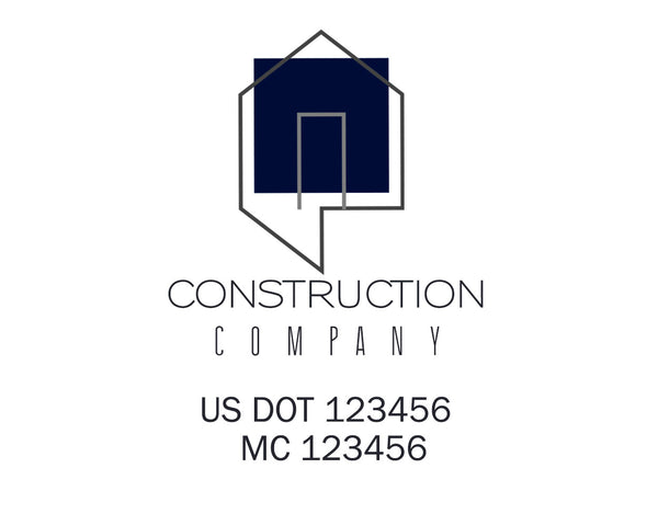 Construction company truck decal