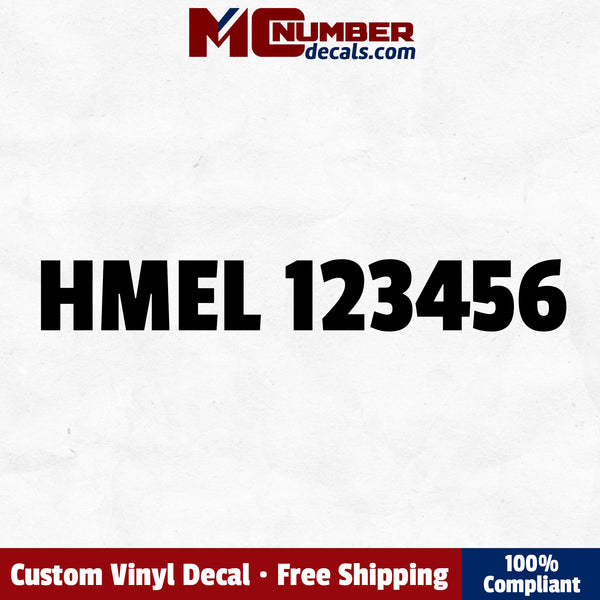 HMEL number decal