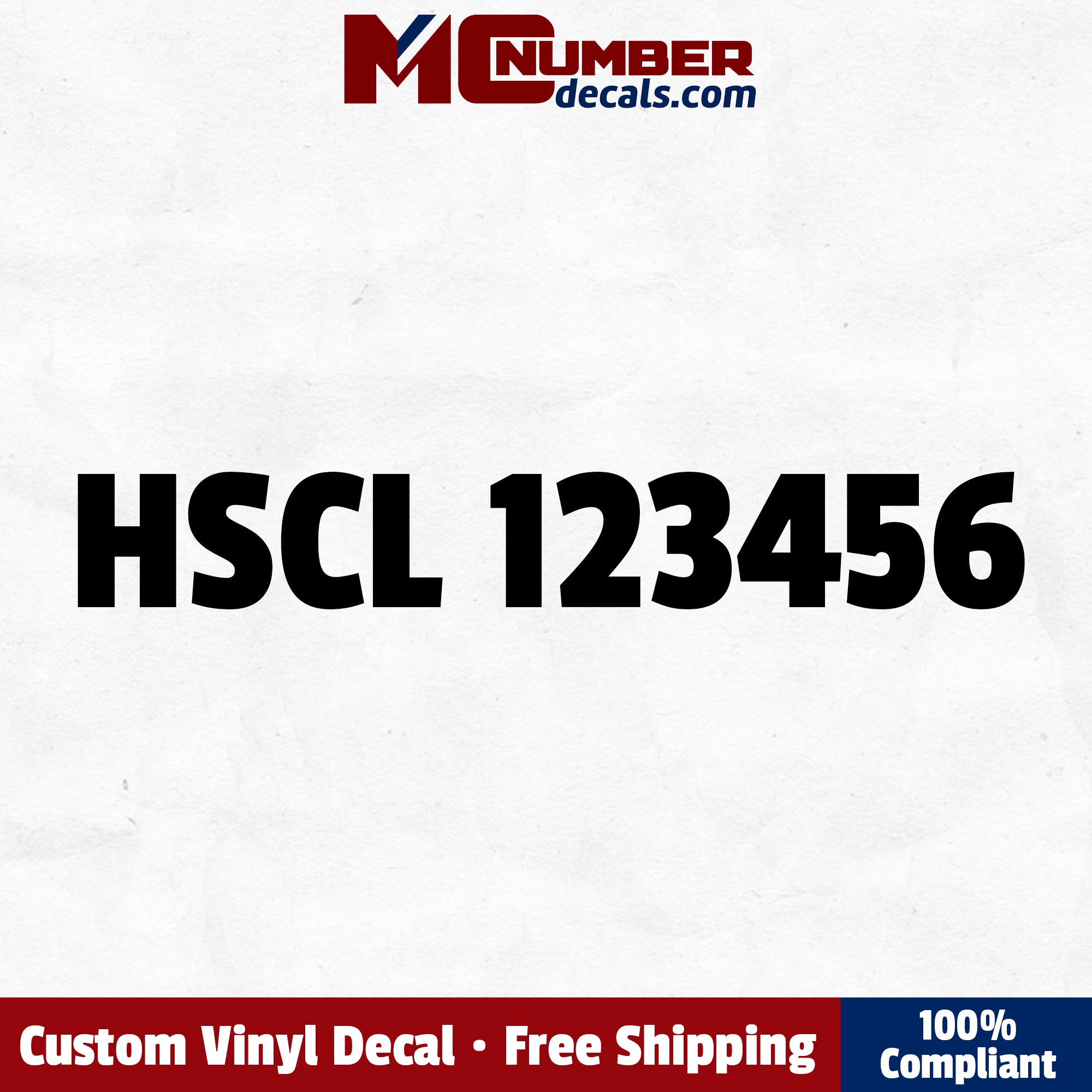 HSCL number decal