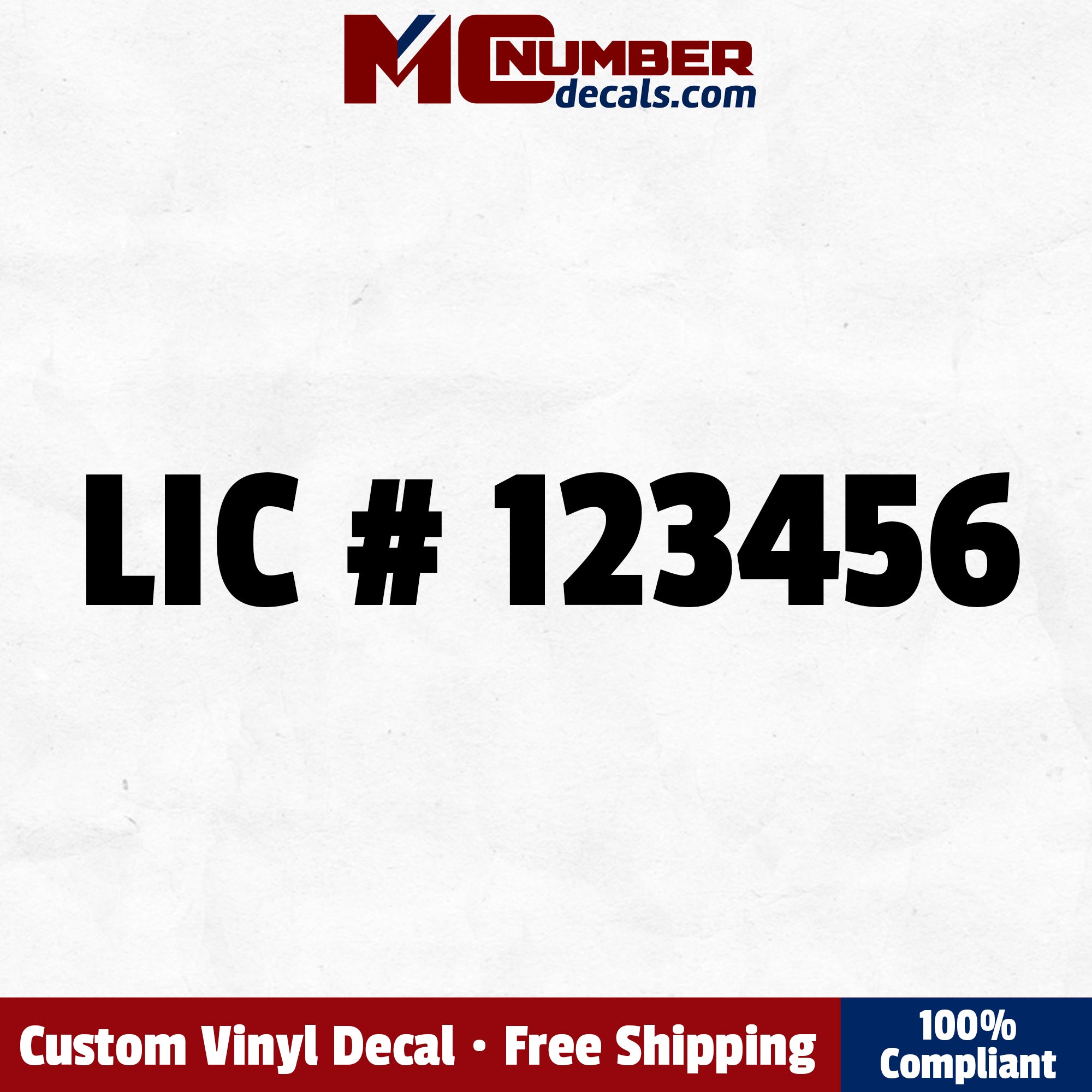 lic # number decal