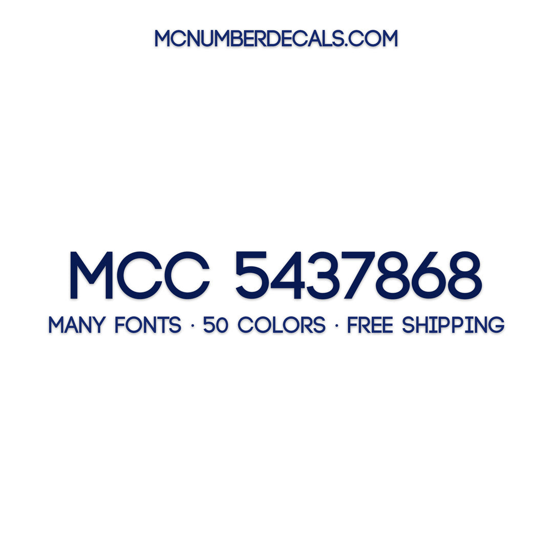 mcc number decal