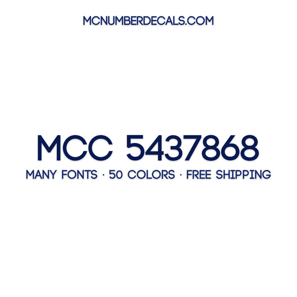 mcc number decal