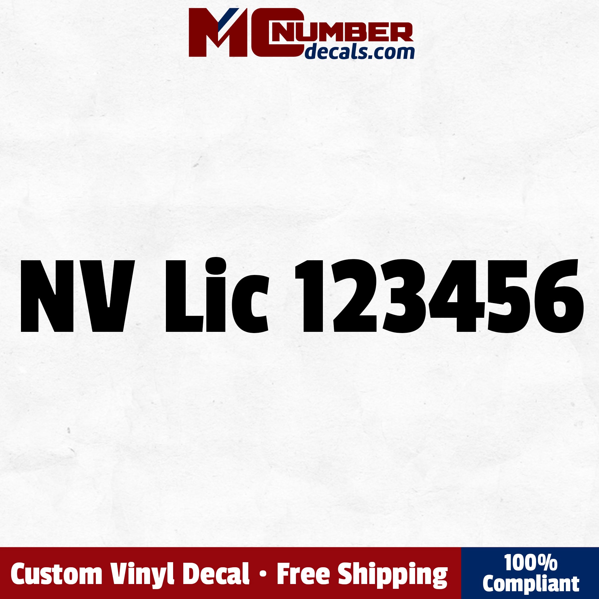 NV Lic number decal