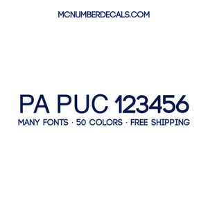 pa puc number decal