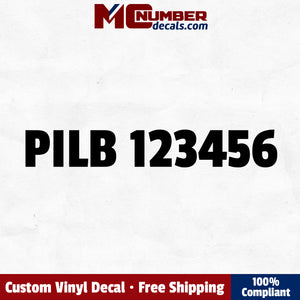 pilb number decal