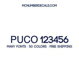 puco number decal