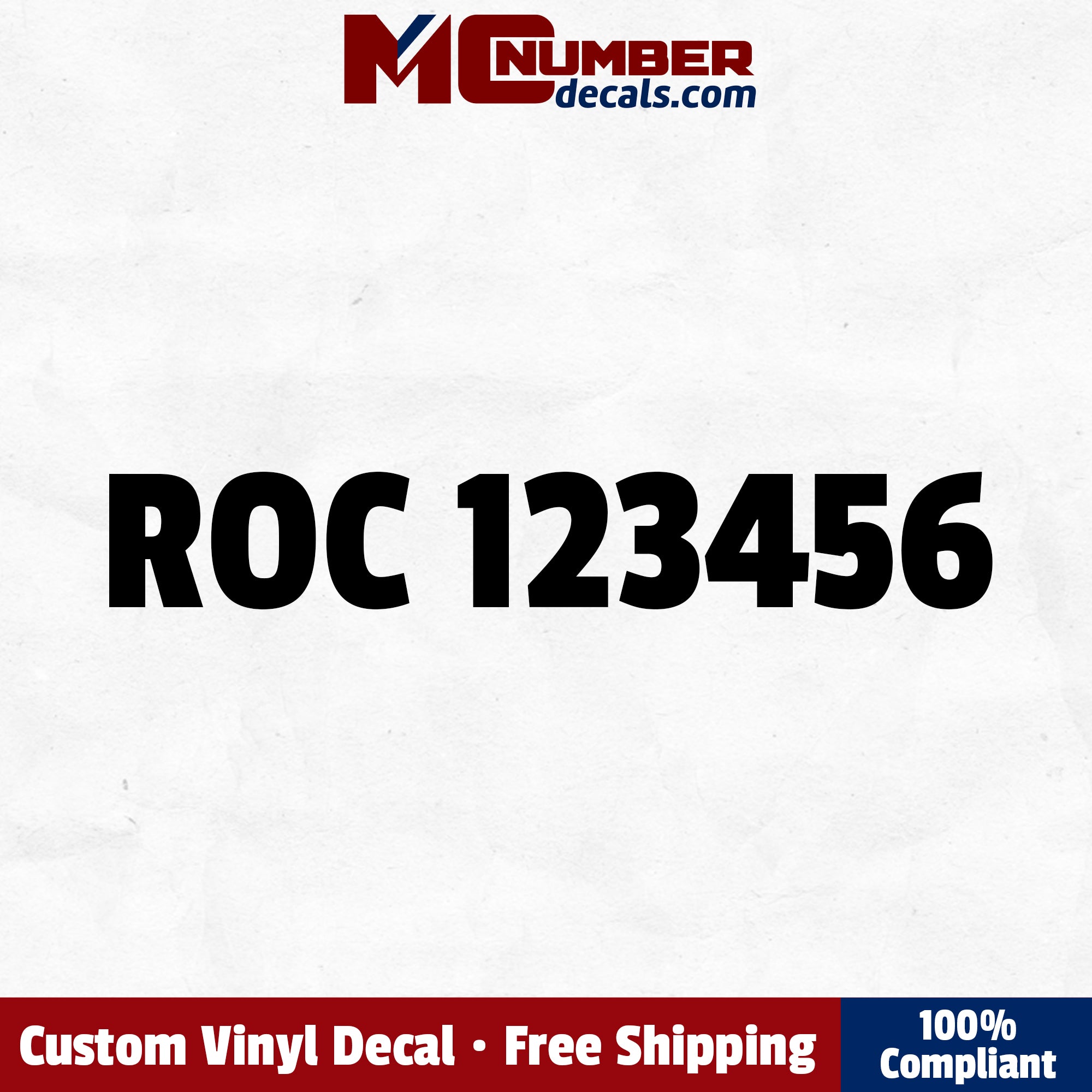 ROC number decal