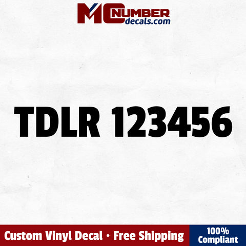 TDLR number decal