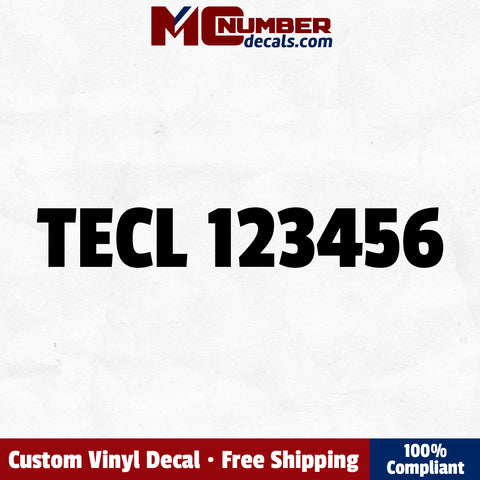 TECL number decal