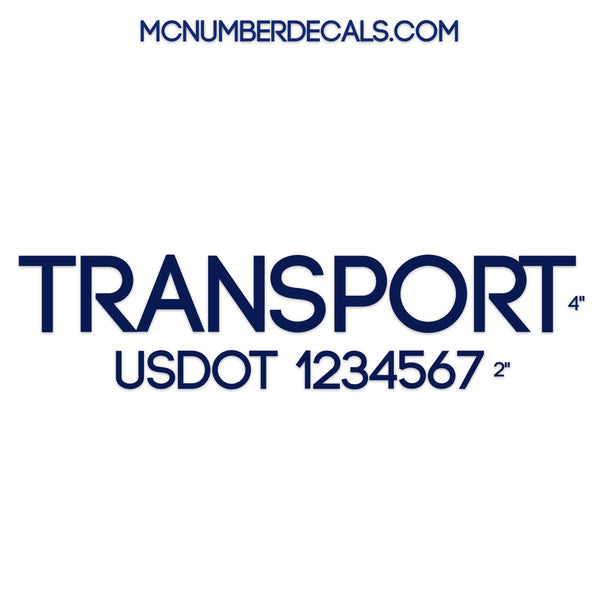 transport company name with usdot lettering