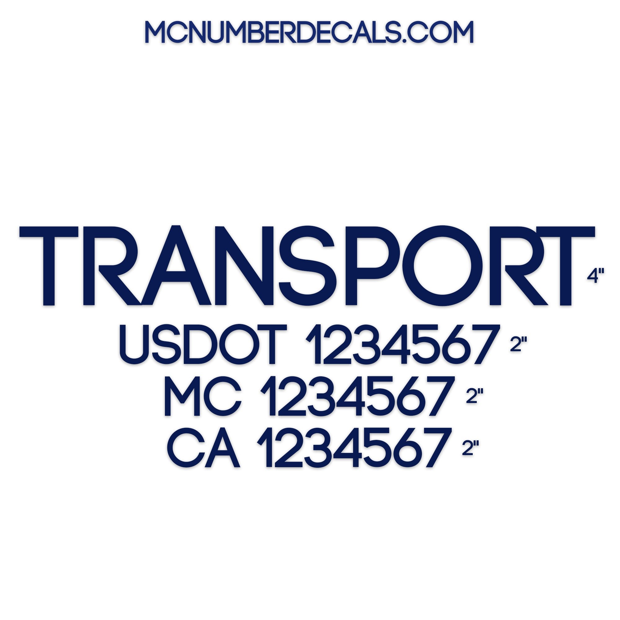 transport company usdot mc ca decal sticker