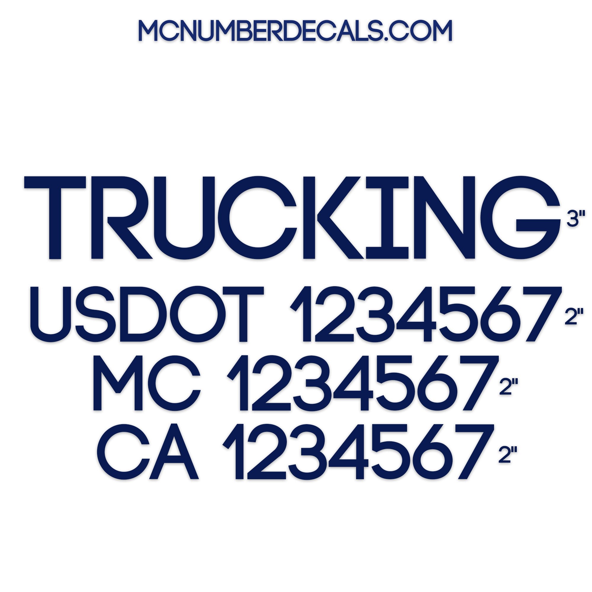 trucking company name with usdot mc ca number decal