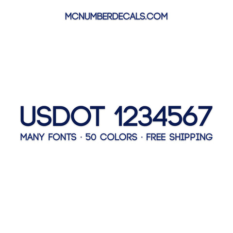 US DOT Number decal 