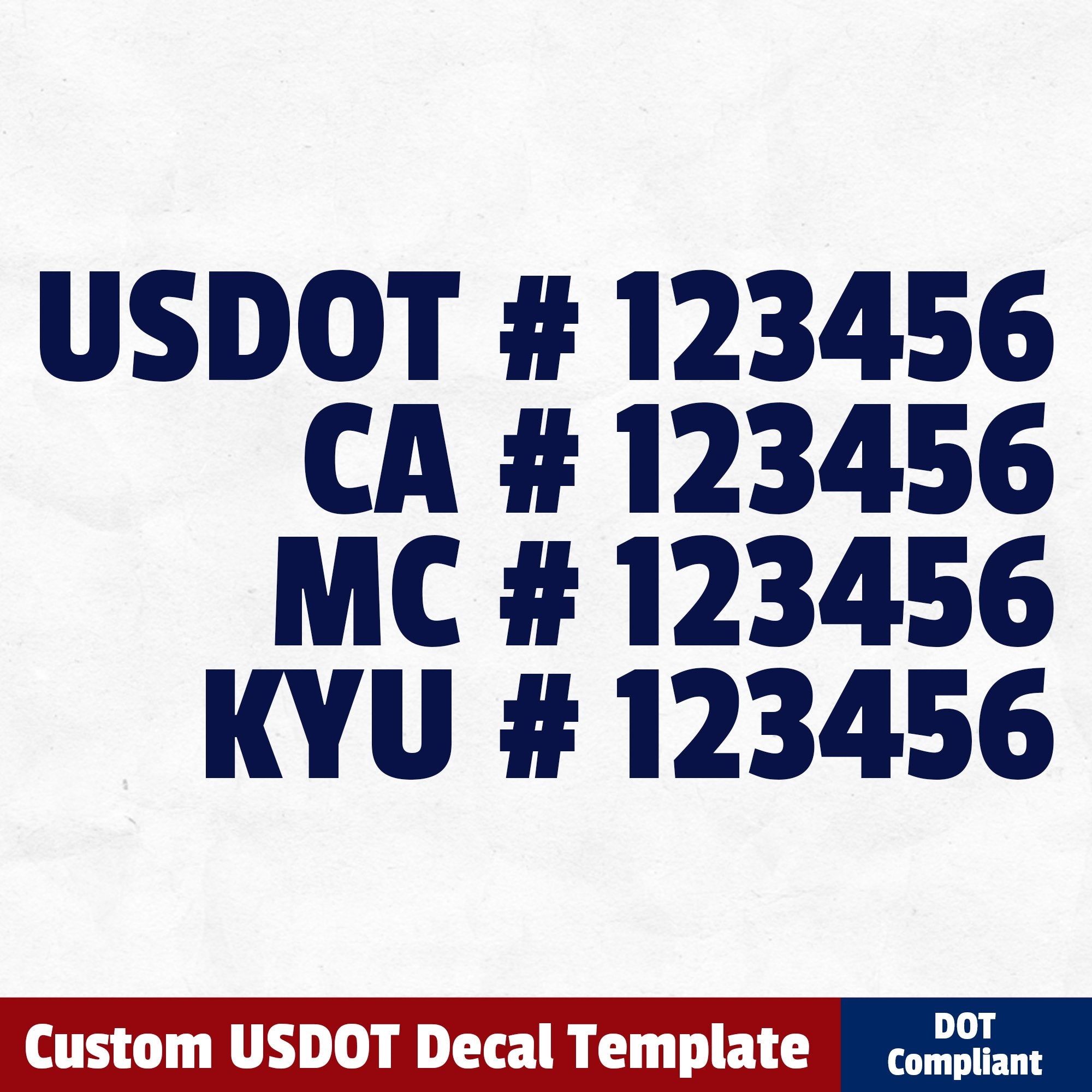 usdot, ca, mc & kyu number