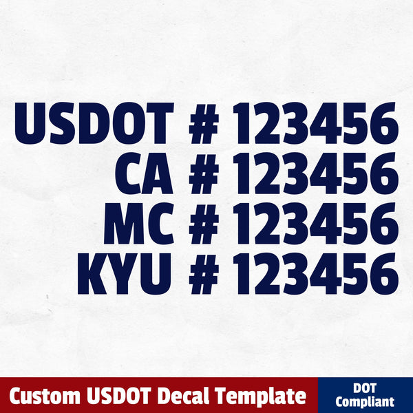 usdot, ca, mc & kyu number