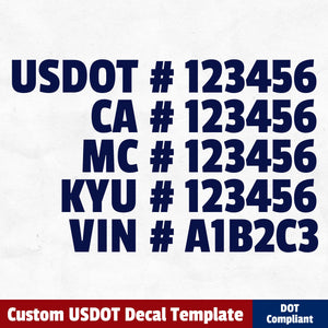 usdot ca mc kyu vin decal sticker