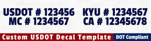 usdot mc kyu ca number decal