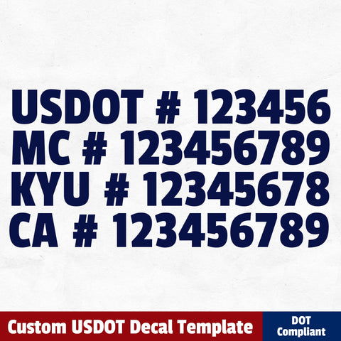 usdot mc kyu ca number decal