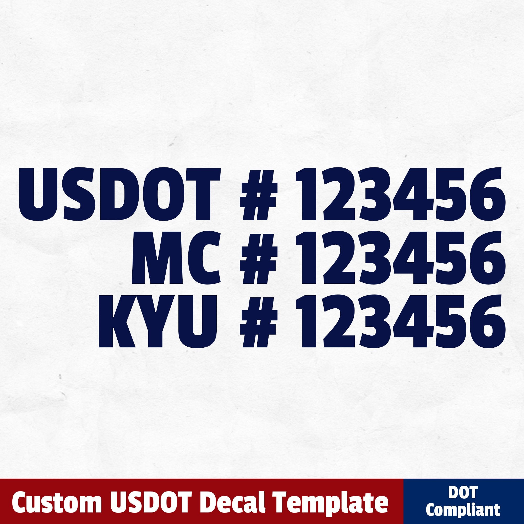 usdot mc kyu number decal