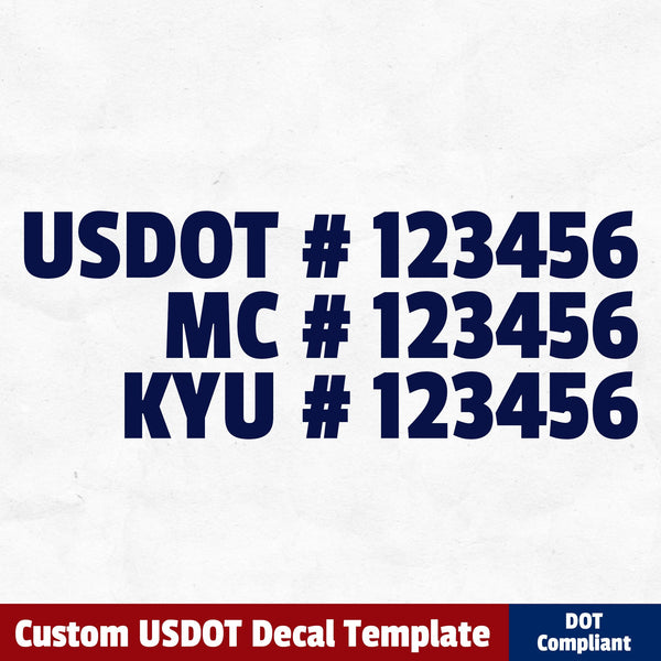 usdot mc kyu number decal