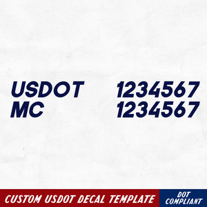 usdot & mc number decal stickers