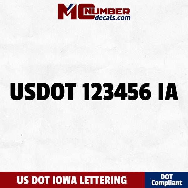 USDOT Number Sticker Iowa (IA) (Set of 2) – USDOT NUMBER STICKERS