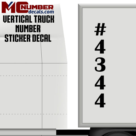 vertical trailer number decal sticker